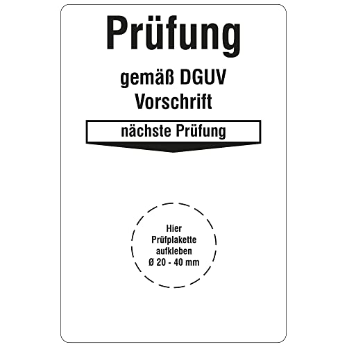 Labelident Grundplaketten für Prüfplaketten 76,2 x 50,8 mm - Prüfung gemäß DGUV Vorschrift - nächste Prüfung - 1.000 Grundetiketten auf Rolle, Polyethylen selbstklebend, weiß von Labelident