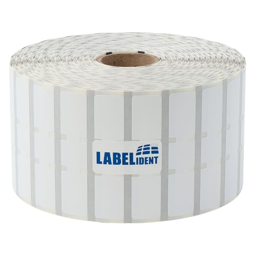 Labelident Kabelfahnen in weiß - 55,6 x 12,7 mm - 3.510 Vinyl Etiketten auf 1 Zoll (25,4 mm) Rolle für Kabel-Ø ERP 2,0 bis 6,0 mm, glänzend von Labelident