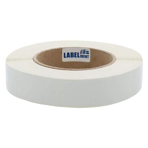 Labelident Kabelgrundplakette 25 x 70 mm für Kabel-Ø 7,5 bis 16,5 mm - kein Text (Platzhalter) - 1.000 Prüfplaketten auf Rolle, Vinyl weiß von Labelident