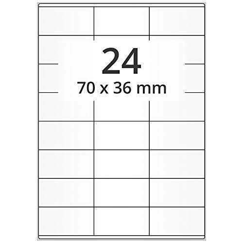 Labelident Laser-Etiketten auf DIN A4 Bogen - 70 x 36 mm - 2.400 Papieretiketten weiß, matt, wieder ablösbar, 100 Blatt Internetmarke Etiketten Labelident Laser-Etiketten auf DIN A4 Bogen - 70 x 36 mm - 2.400 Papieretiketten weiß, matt, wieder ablösbar, 100 Blatt Internetmarke Etiketten von Labelident