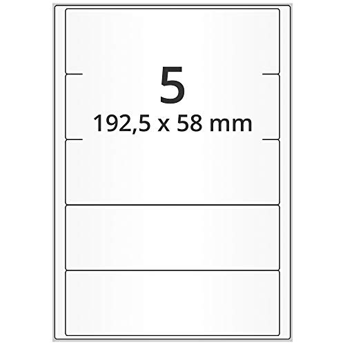 Labelident Laseretiketten selbstklebend auf DIN A4 Bogen - 192,5 x 58 mm - 2.500 Universal Etiketten weiß, matt, 500 Blatt Papier Laserdrucker Etiketten Labelident Laseretiketten selbstklebend auf DIN A4 Bogen - 192,5 x 58 mm - 2.500 Universal Etiketten weiß, matt, 500 Blatt Papier Laserdrucker Etiketten von Labelident