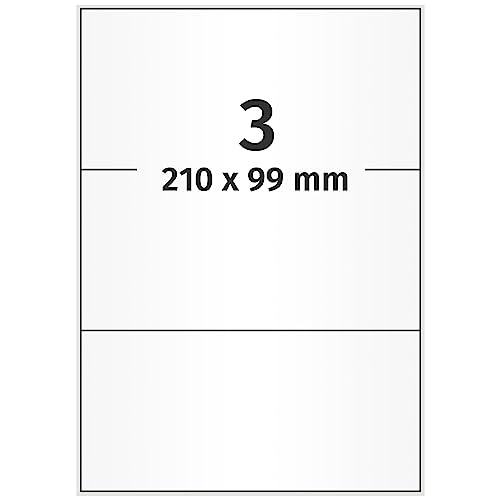 Labelident Laseretiketten selbstklebend auf DIN A4 Bogen - 210 x 99 mm - 1.500 Universal Etiketten weiß, matt, 500 Blatt Papier Laserdrucker Etiketten Labelident Laseretiketten selbstklebend auf DIN A4 Bogen - 210 x 99 mm - 1.500 Universal Etiketten weiß, matt, 500 Blatt Papier Laserdrucker Etiketten von Labelident
