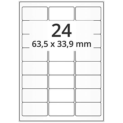 Labelident Laseretiketten selbstklebend auf DIN A4 Bogen - 64 x 34 mm - 12000 Universal Etiketten weiß, matt, 500 Blatt Papier Laserdrucker Etiketten von Labelident