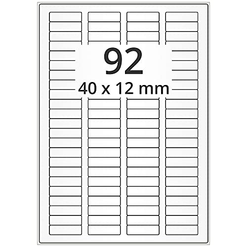 Labelident Laseretiketten wieder ablösbar auf DIN A4 Bogen - 40 x 12 mm - 9.200 Universal Etiketten weiß, matt, 100 Blatt Papier Laserdrucker Etiketten Labelident Laseretiketten wieder ablösbar auf DIN A4 Bogen - 40 x 12 mm - 9.200 Universal Etiketten weiß, matt, 100 Blatt Papier Laserdrucker Etiketten von Labelident