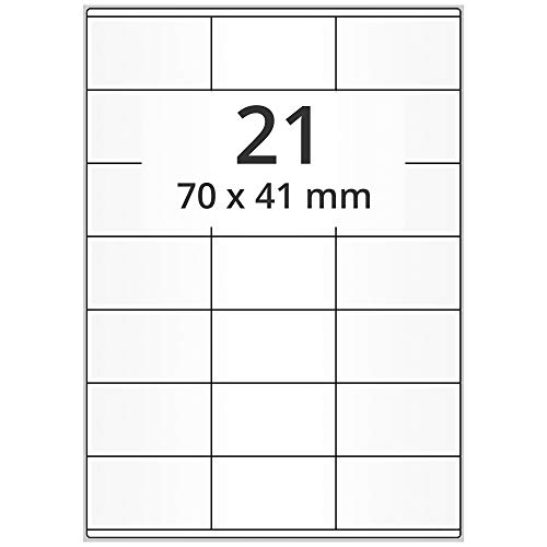 Laseretiketten wieder ablösbar auf DIN A4 Bogen - 70 x 41 mm - 2.100 Universal Etiketten weiß, matt, 100 Blatt Papier Laserdrucker Etiketten Laseretiketten wieder ablösbar auf DIN A4 Bogen - 70 x 41 mm - 2.100 Universal Etiketten weiß, matt, 100 Blatt Papier Laserdrucker Etiketten von Labelident