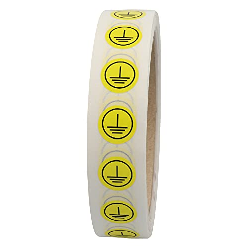 Labelident Leiterkennzeichnung - Schutzleiter - Klasse 1 - Ø 12,5 mm - 1.000 Leiterkennzeichen Etiketten auf 1 Rolle(n), Polyester, gelb, selbstklebend von Labelident