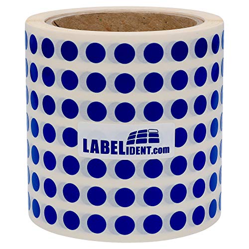 Labelident Markierungspunkte blau - Ø 10 mm - 10.000 bunte Verschlussetiketten auf 1 Rolle(n), 3 Zoll (76,2 mm) Kern, Polyethylen, Inventuretiketten selbstklebend von Labelident