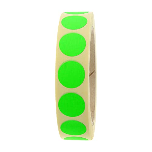 Labelident Markierungspunkte leuchtgrün - Ø 20 mm - 1.000 bunte Verschlussetiketten auf 1 Rolle(n), 3 Zoll (76,2 mm) Kern, Papier, Inventuretiketten selbstklebend von Labelident