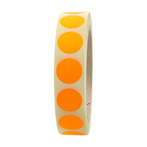 Markierungspunkte neonorange - Ø 20 mm - 1.000 bunte Verschlussetiketten auf 1 Rolle(n), 40 mm Kern, Papier, Inventuretiketten selbstklebend von Labelident