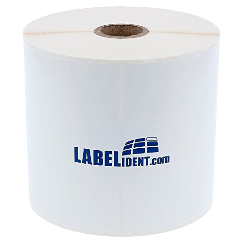 Labelident PE Polyethylen Etiketten weiß - 101,6 x 152,4 mm - 475 wetterfeste Thermotransfer-Etiketten auf 1 Zoll Rolle für Desktopdrucker, selbstklebend, glänzend von Labelident