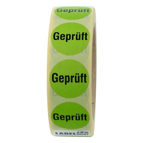 Qualitätssicherungsetiketten - Geprüft - Ø 30 mm - 1.000 QS-Etiketten auf Rolle, Papier grün, selbstklebend Qualitätssicherungsetiketten - Geprüft - Ø 30 mm - 1.000 QS-Etiketten auf Rolle, Papier grün, selbstklebend von Labelident