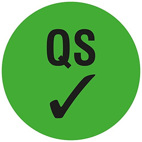Labelident Qualitätssicherungsetiketten - QS - Ø 12,5 mm - 1.000 QS-Etiketten auf Rolle, Polyester grün, selbstklebend von Labelident