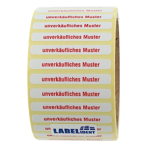 Labelident Siegeletiketten 50,8 x 6,35 mm - unverkäufliches Muster - 1000 Sicherheitssiegel Etiketten auf 1 Rolle(n), 3 Zoll Kern, Papier von Labelident