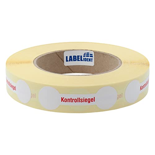 Labelident Siegeletiketten 70 x 21 mm - Kontrollsiegel - 1.000 Sicherheitssiegel Etiketten auf 1 Rolle(n), 3 Zoll (76,2 mm) Kern, Papier von Labelident