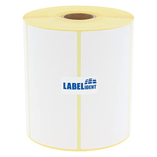 Labelident Thermo Eco Etiketten auf Rolle - 100 x 50 mm - 1000 BPA-freie Thermodirekt Etiketten auf 1 Zoll Rolle für Desktopdrucker, wieder ablösbar von Labelident