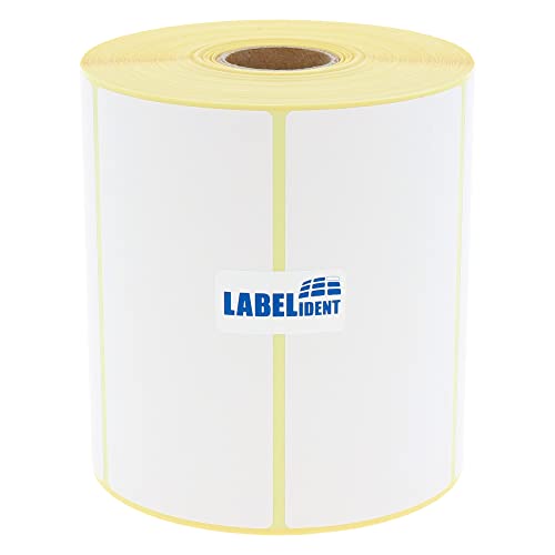 Labelident Thermo-Eco Papier auf Rolle - 100 x 50 mm - 1.000 BPA-freie Thermodirekt Etiketten auf 1 Zoll (25,4 mm) Rolle für Desktopdrucker, wieder ablösbar von Labelident