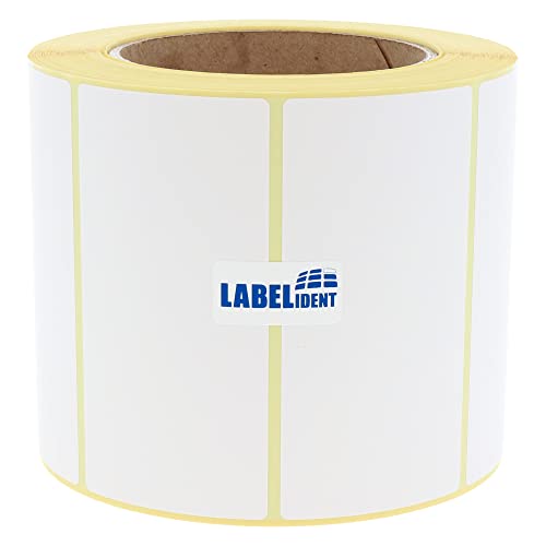 Labelident Thermo-Eco Papier - 100 x 50 mm - 1.000 BPA-freie Thermodirekt Etiketten auf 3 Zoll (76,2 mm) Rolle für Standard- und Industriedrucker, wieder ablösbar von Labelident