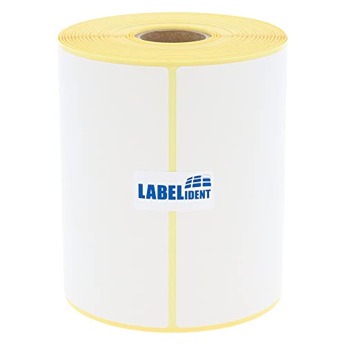 Labelident Thermo-Eco Papier auf Rolle - 101,6 x 150 mm - 300 BPA-freie Thermodirekt Etiketten auf 1 Zoll (25,4 mm) Rolle für Desktopdrucker, wieder ablösbar von Labelident