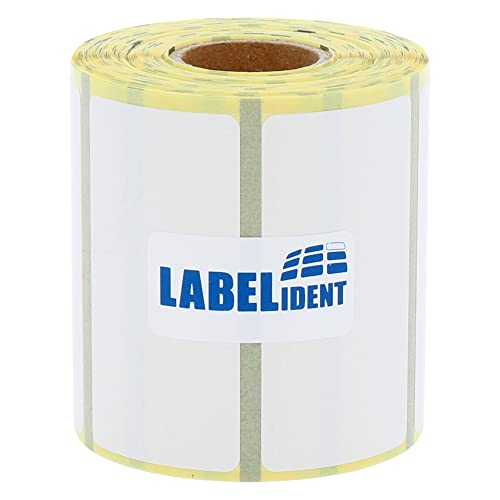Labelident Thermoetiketten 50,8 x 25,4 mm, formatgleich mit Zebra 3007842-T - 430 Zebra Drucker Etiketten auf 0,75 Zoll (19 mm) Rolle für mobile Drucker von Labelident