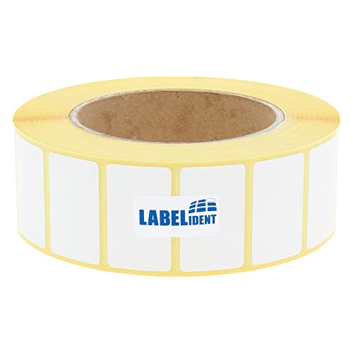 Labelident Thermo Etiketten auf Rolle - 38 x 23 mm - 2000 BPA-freie Thermodirekt Etiketten Eco auf 3 Zoll für Standard- und Industriedrucker, selbstklebend von Labelident