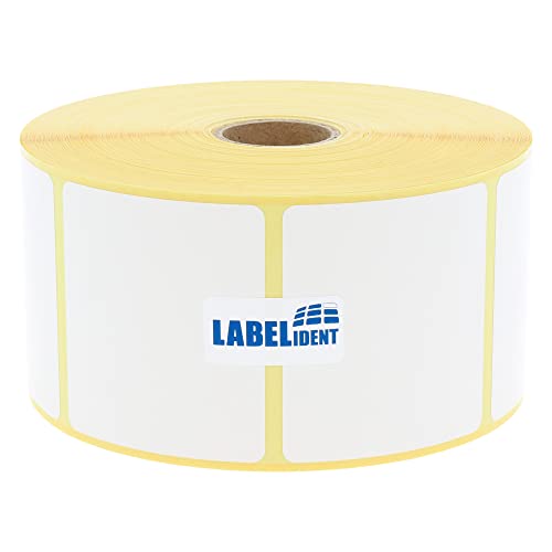 Labelident Thermo-Top Papier 57,15 x 50,8 mm, formatgleich mit Zebra 800262-205 - 1.370 Thermodirekt-Etiketten auf 1 Zoll (25,4 mm) Rolle. von Labelident