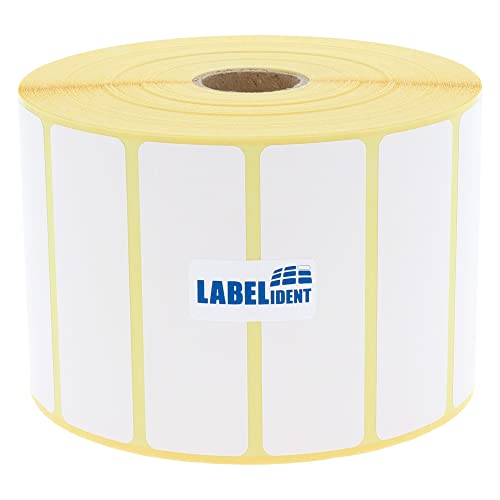 Labelident Thermo-Top Papier 76,2 x 25,4 mm, formatgleich mit Zebra 800263-105 - 2.580 Thermodirekt-Etiketten auf 1 Zoll (25,4 mm) Rolle von Labelident