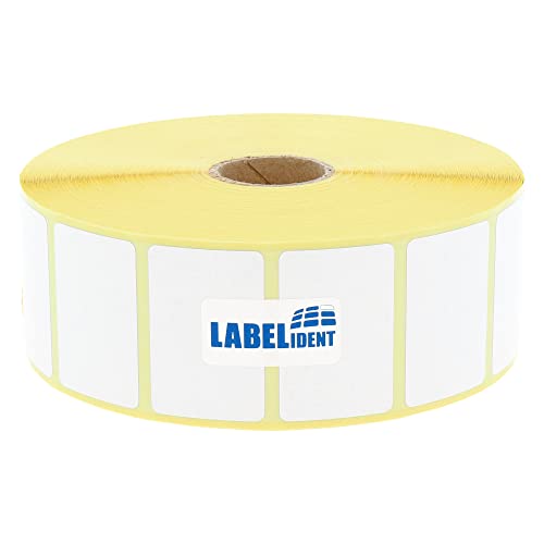 Thermoetiketten 38,1 x 25,4 mm, formatgleich mit Zebra 880595-025DU - 2.580 Zebra Drucker Etiketten auf 25 mm Rolle, selbstklebend von Labelident
