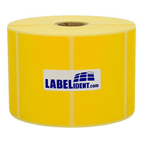 Labelident Thermoetiketten auf Rolle - 57,15 x 31,75 mm - 2.100 BPA-freie Thermodirekt Etiketten Eco auf 1 Zoll (25,4 mm) für Desktopdrucker, selbstklebend von Labelident