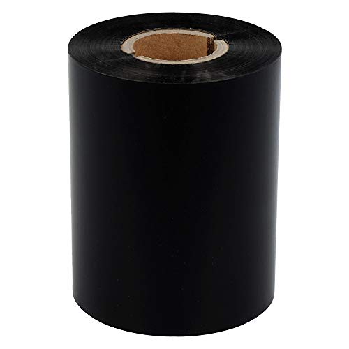 Labelident Thermotransfer Eco Wachs Farbband Außenwicklung, schwarz - 80 mm x 300 m - für matte Papieretiketten, 1 Zoll Rollenkern, für Etikettendrucker 4 Zoll Druckbreite von Labelident