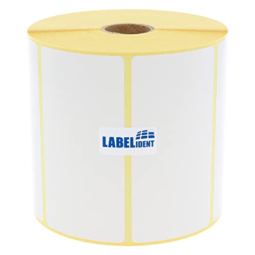 Labelident Thermotransfer-Etiketten 101,6 x 50,8 mm, formatgleich mit Zebra 800274-205 - 1.370 Papier-Etiketten auf 1 Zoll (25,4 mm) Rolle, selbstklebend von Labelident