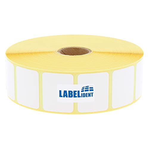 Labelident Thermotransfer-Etiketten 31,8 x 25,4 mm, formatgleich mit Zebra 800271-105 - 2.580 Papier-Etiketten auf 1 Zoll (25,4 mm) Rolle, selbstklebend von Labelident