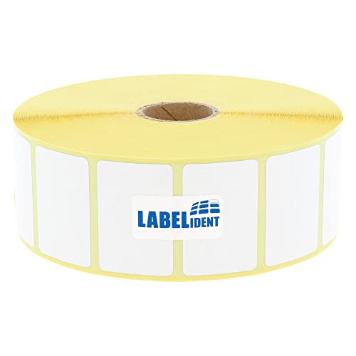 Labelident Thermotransfer-Etiketten 38,1 x 25,4 mm, formatgleich mit Zebra Z-Perform 1000T, 880003-025D - 2.580 Papier-Etiketten auf 1 Zoll (25,4 mm) Rolle, selbstklebend von Labelident
