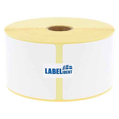 Labelident Thermotransfer-Etiketten 57,15 x 76,2 mm, formatgleich mit Zebra 3007203-T - 930 Papier-Etiketten auf 1 Zoll (25,4 mm) Rolle, selbstklebend von Labelident