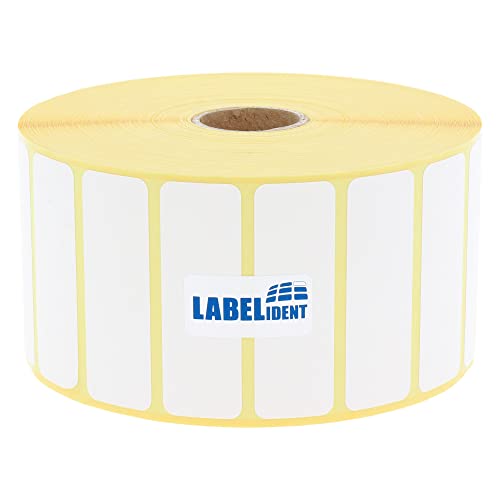 Labelident Thermotransfer-Etiketten 57,15 x 19,05 mm, formatgleich mit Zebra 800272-075 - 3.315 Papier-Etiketten auf 1 Zoll (25,4 mm) Rolle, selbstklebend von Labelident