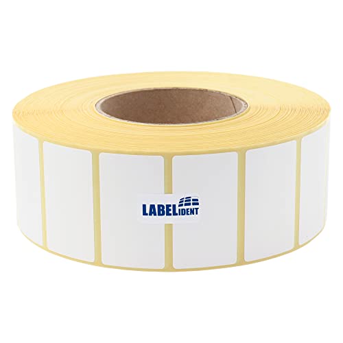 Labelident Thermotransfer-Etiketten 57,15 x 31,75 mm, formatgleich mit Zebra 3006324-5.087 Papier-Etiketten auf 3 Zoll (76,2 mm) Rolle, selbstklebend von Labelident