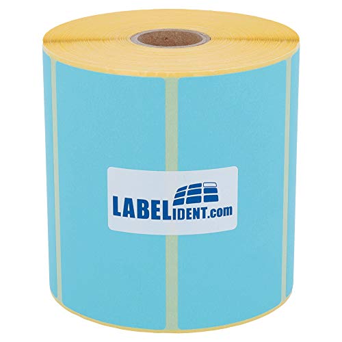 Labelident Thermotransfer-Etiketten auf Rolle blau - 100 x 50 mm - 1.000 Haftetiketten auf 1 Rolle/n, 1 Zoll (25,4 mm) Kern, Rollenetiketten Papier, selbstklebend von Labelident