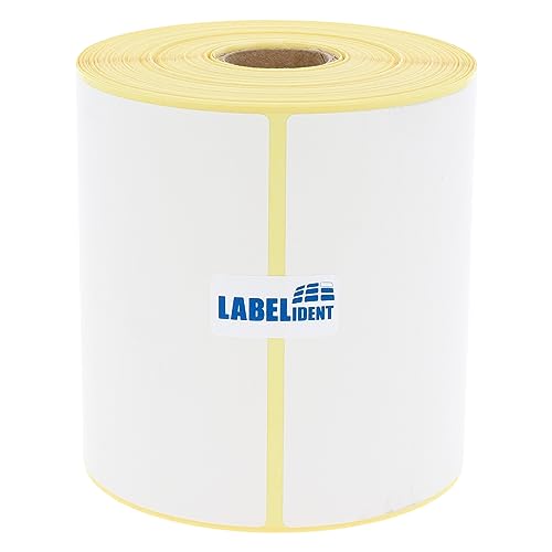 Labelident Thermotransfer-Etiketten auf Rolle weiß - 100 x 100 mm - 500 Haftetiketten auf 1 Rolle(n), 1 Zoll Kern, Rollenetiketten Papier, selbstklebend von Labelident