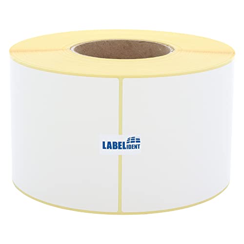 Labelident Thermotransfer-Etiketten auf Rolle weiß - 100 x 150 mm - 1000 Haftetiketten auf 1 Rolle(n), 3 Zoll Kern, Rollenetiketten Papier, selbstklebend, Trägerperfo. von Labelident