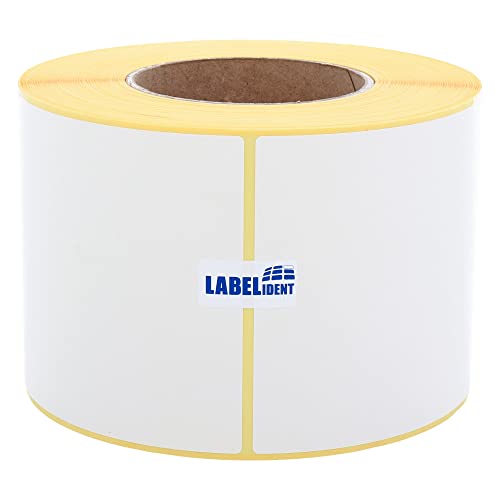Labelident Thermotransfer-Etiketten auf Rolle weiß - 100 x 200 mm - 900 Haftetiketten auf 1 Rolle(n), 3 Zoll Kern, Rollenetiketten Papier, selbstklebend, Trägerperfo. von Labelident