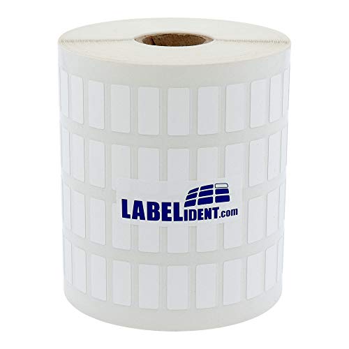 Labelident Thermotransfer Etiketten auf Rolle weiß - 18 x 12,7 mm - 10.000 Polyester PET Etiketten für Typenschilder, 1 Zoll (25,4 mm), selbstklebend, satinweiß von Labelident