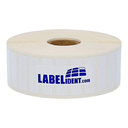 Labelident Thermotransfer Etiketten auf Rolle weiß - 32 x 19 mm - 4.000 Polyester PET Etiketten für Typenschilder, 1 Zoll (25,4 mm), selbstklebend, satinweiß von Labelident