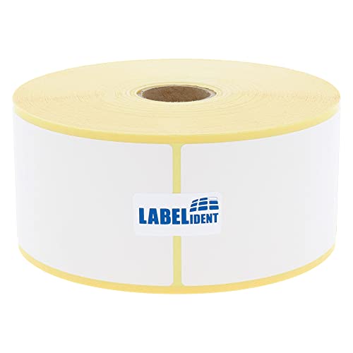 Labelident Thermotransfer-Etiketten auf Rolle weiß - 50 x 80 mm - 1000 Haftetiketten auf 1 Rolle(n), 1 Zoll Kern, Rollenetiketten Papier, selbstklebend von Labelident