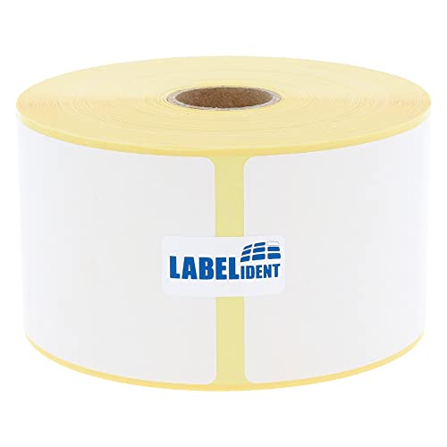 Labelident Thermotransfer-Etiketten auf Rolle weiß - 57,15 x 101,6 mm - 700 Haftetiketten auf 1 Rolle(n), 1 Zoll Kern, Rollenetiketten Papier, selbstklebend, Trägerperfo. von Labelident