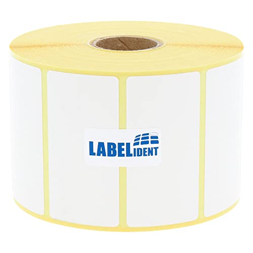 Labelident Thermotransfer-Etiketten auf Rolle weiß - 60 x 30 mm - 1.500 Haftetiketten auf 1 Rolle(n), 1 Zoll (25,4 mm) Kern, Rollenetiketten Papier, selbstklebend von Labelident
