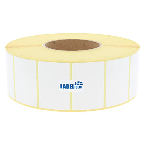 Labelident Thermotransfer-Etiketten auf Rolle weiß - 60 x 40 mm - 4.000 Haftetiketten auf 1 Rolle/n, 3 Zoll (76,2 mm) Kern, Rollenetiketten Papier, selbstklebend. von Labelident