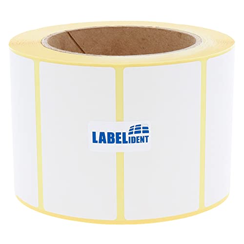 Labelident Thermotransfer-Etiketten auf Rolle weiß - 75 x 40 mm - 4.000 Haftetiketten auf 1 Rolle/n, 3 Zoll (76,2 mm) Kern, Rollenetiketten Papier, selbstklebend von Labelident