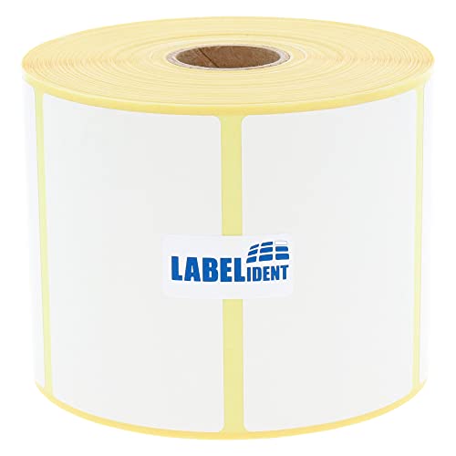 Labelident Thermotransfer-Etiketten auf Rolle weiß - 75 x 50 mm - 1000 Haftetiketten auf 1 Rolle(n), 1 Zoll Kern, Rollenetiketten Papier, selbstklebend von Labelident