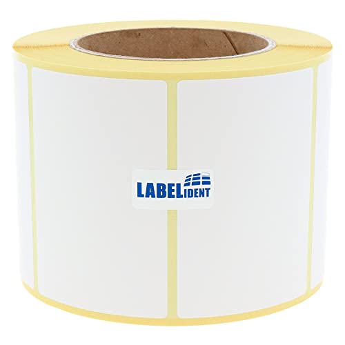 Labelident Thermotransfer-Etiketten auf Rolle weiß - 80 x 60 mm - 2.362 Haftetiketten auf 1 Rolle(n), 3 Zoll (76,2 mm) Kern, Rollenetiketten Papier, selbstklebend von Labelident