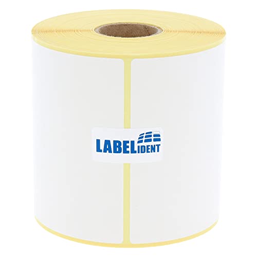 Labelident Thermotransfer-Etiketten auf Rolle weiß - 80 x 80 mm - 500 Haftetiketten auf 1 Rolle(n), 1 Zoll Kern, Rollenetiketten Papier, selbstklebend von Labelident
