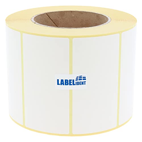 Thermotransfer-Etiketten auf Rolle weiß - 95 x 48 mm - 1.500 Haftetiketten auf 1 Rolle/n, 76 mm Kern, Rollenetiketten Papier, selbstklebend von Labelident